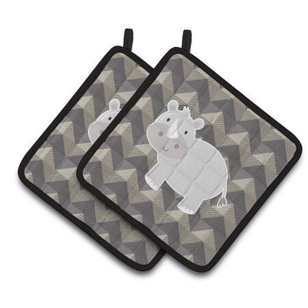 Carolines Treasures Rhinoceros Pair of Pot Holders BB7033PTHD